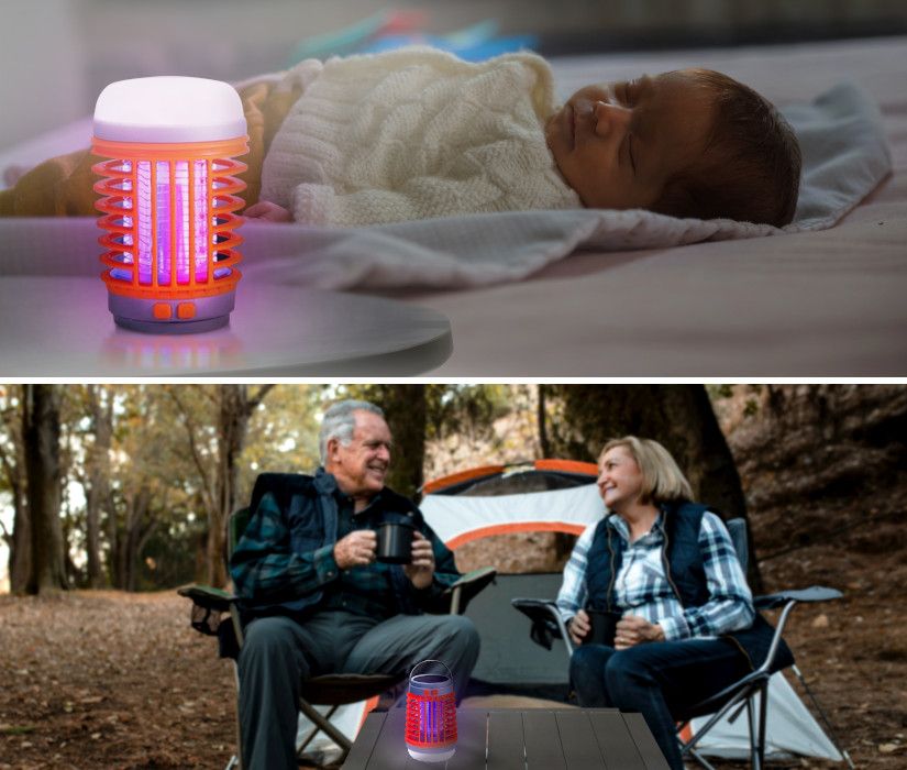 BuzzHawk AI providing mosquito protection during camping